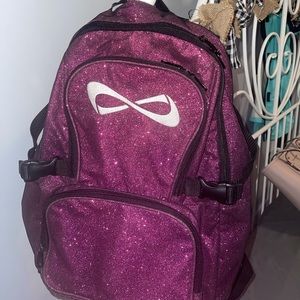 Nfinity Sparkly purple cheer backpack